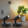 Rechargeable Powered 350°Adjustable Angle Spotlight Uplight Light Three-color Adjustable Touch Switch Control for Indoor Wall