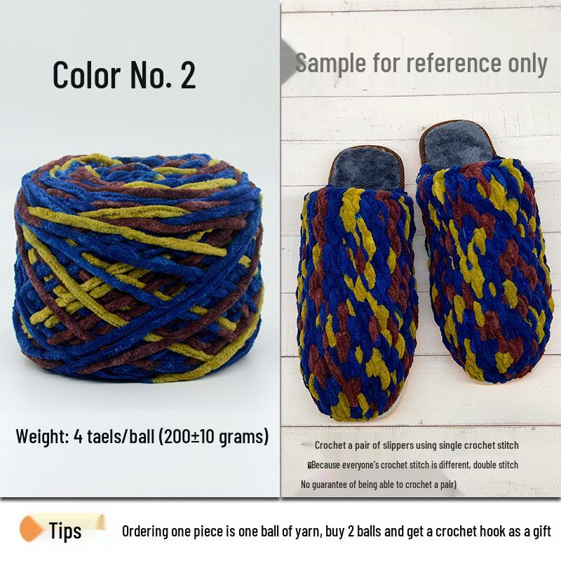 Plush Wool Yarn for Hand-Knitted Crochet Shoes & Slippers