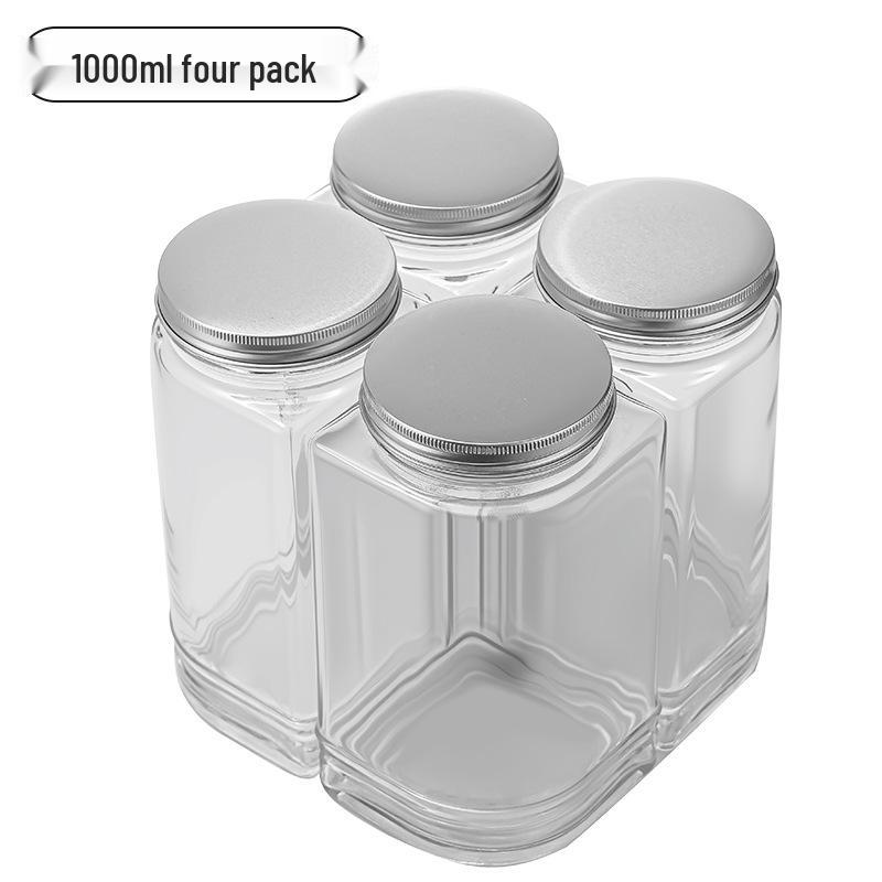 Popular Four-in-One Multifunctional Glass Storage Jars for Kitchen Seasonings