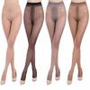 Damen Netzstrumpfhose mit Kontrollbund und verstärkter Spitze, Ganzjahres-Büro-Strumpfhose für Kleider