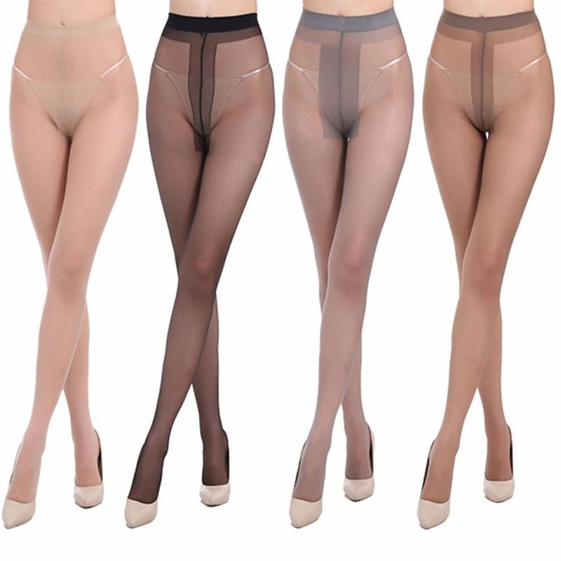 Damen Netzstrumpfhose mit Kontrollbund und verstärkter Spitze, Ganzjahres-Büro-Strumpfhose für Kleider