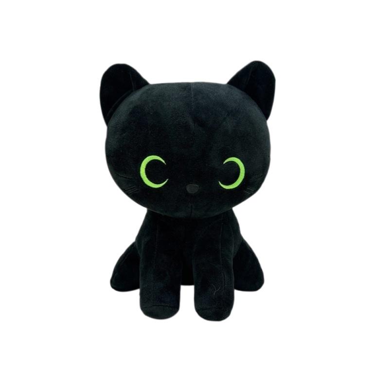 25cm Große Augen Schwarze Katze Plüschtiere Stofftiere Sitzende Haltung Haustier Kätzchen Puppe Kuscheltier Kinder Begleiter Kawaii Raumdekoration 25cm