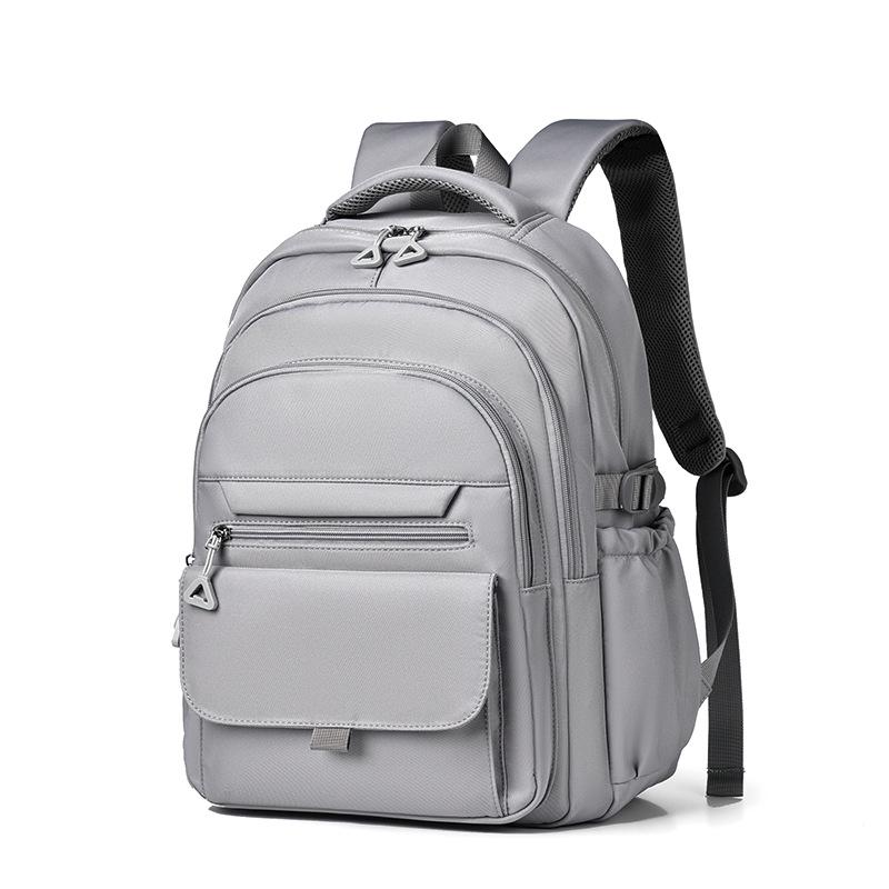 Solid Color Water-Repellent Backpack, 15.6-inch Oxford Cloth, for Junior High, High School, and College Students - Casual Travel Bag