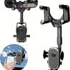 2027 Upgraded Rearview Mirror Car Phone Mount – 360° Rotatable & Telescopic Arm, Universal Clip-On Holder for All Smartphones
