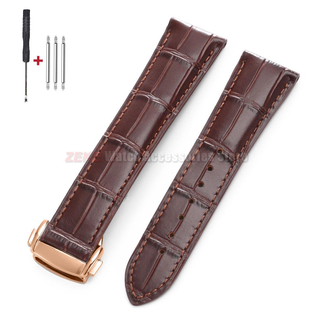 For Omega Seamster Watch Premium Leather Watch Strap 19mm 20mm 21mm 22mm Solid Steel Deployant Clasp Bamboo Cowhide Watch Bands