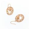 Pure Purple Gold Hollow Beads Plated With Rose Gold Women'S Fashion Temperament Color Gold Earrings