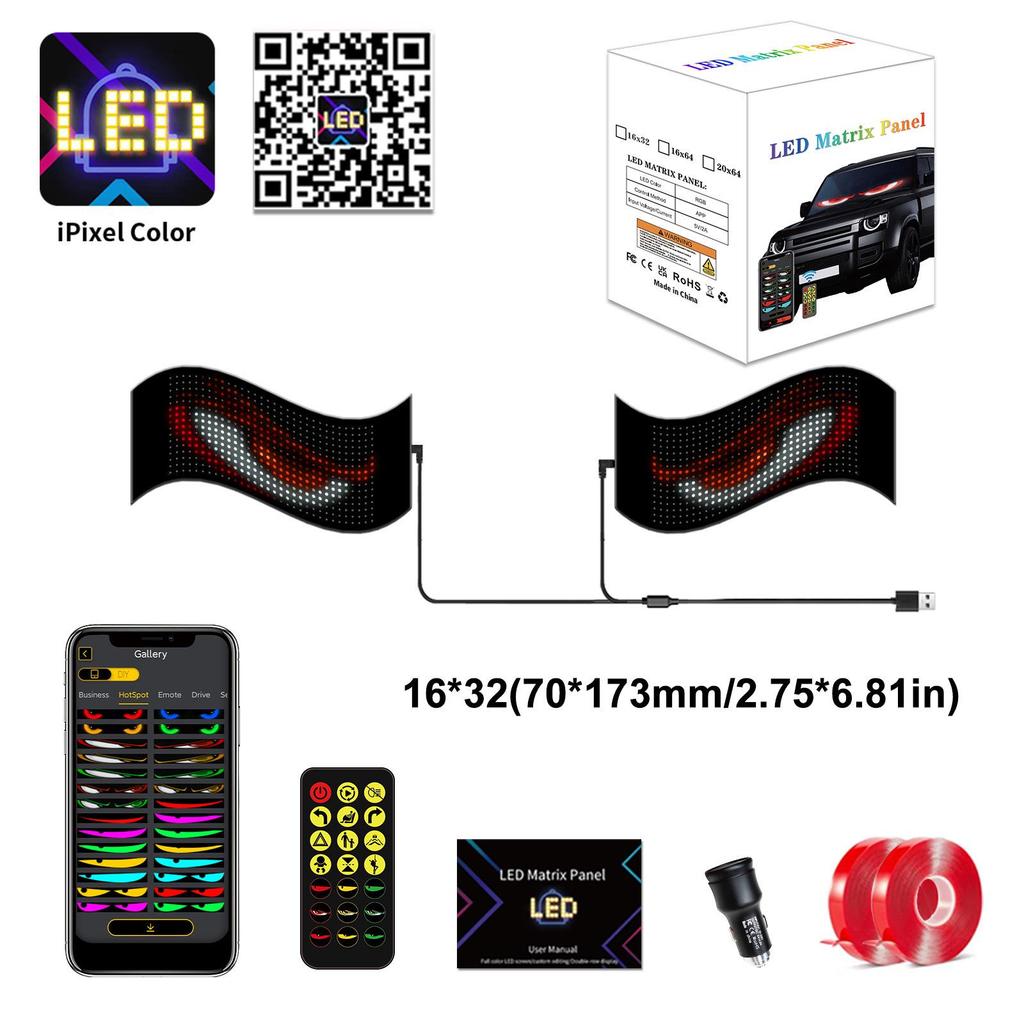 LED-Autoweichbildschirm: USB Flexibles Werbedisplay mit Bluetooth App-Steuerung für Fensterscheiben