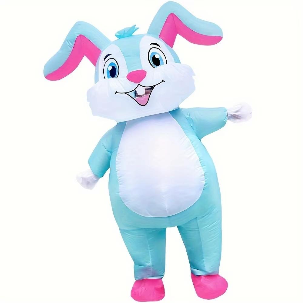 Easter Bunny Costume Rabbit Inflatable Outfit Easter Blow Up Suit Adults Girl for Christmas Cosplay Halloween Carnival Gift
