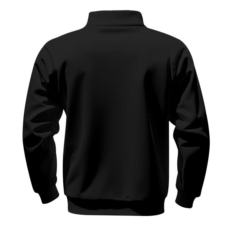 Men's Winter Heavyweight Velvet-Lined Loose-Fit Stand Collar Pullover Hoodie