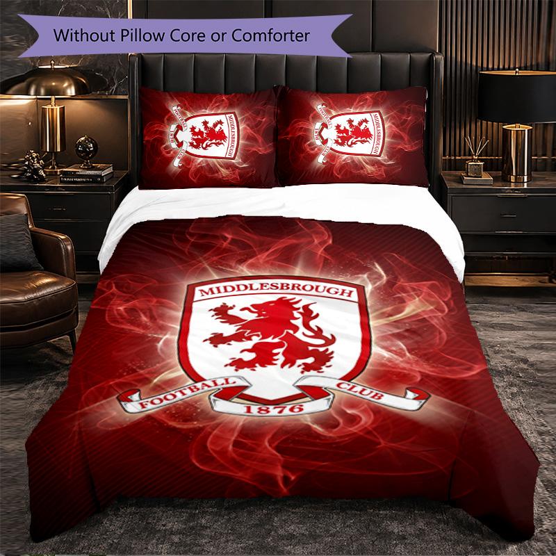 Biancheria da letto a tema Middlesbrough Set 3 pezzi Copripiumino Biancheria da letto decorativa per camera da letto di adolescenti Decorazione per la casa