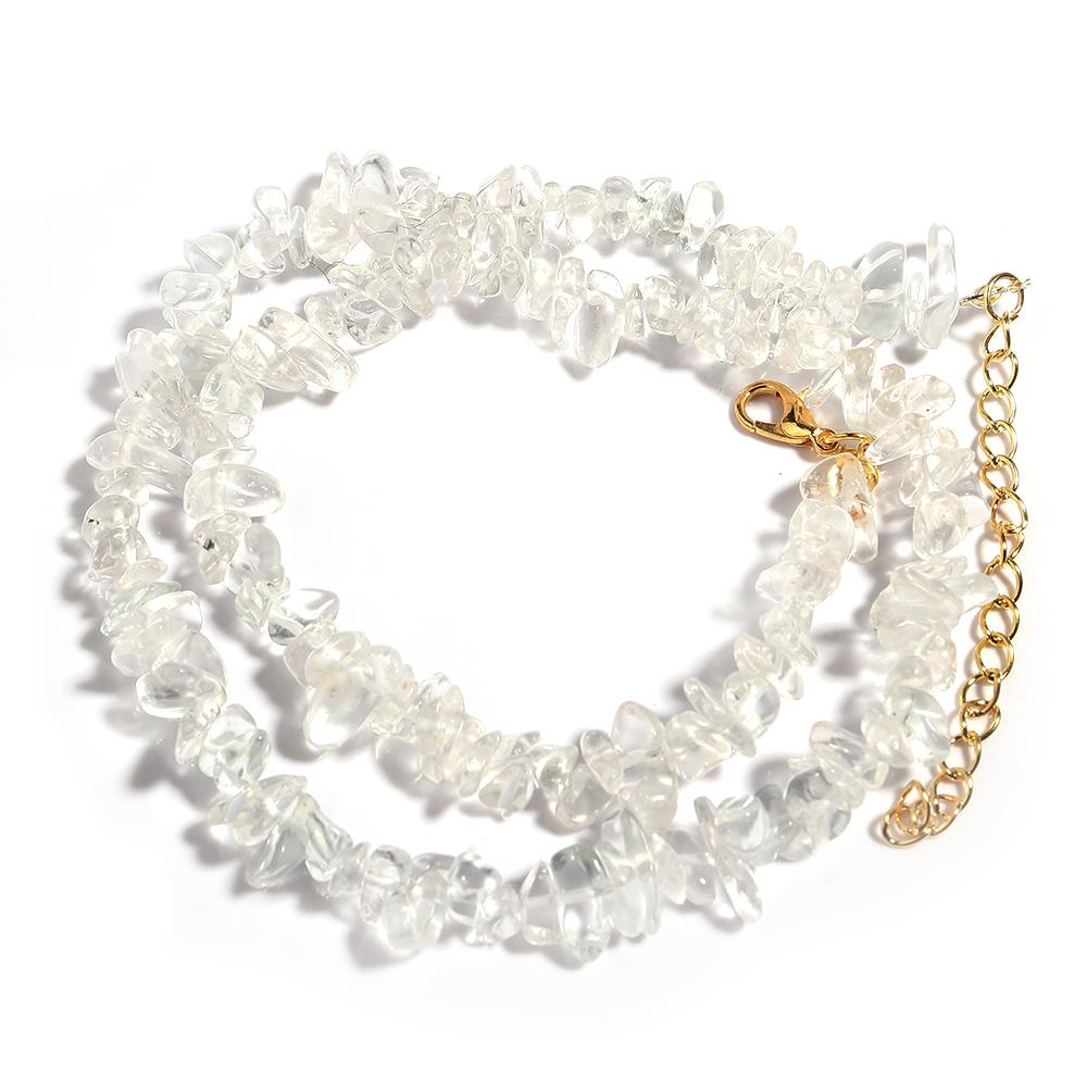 1 Strand 43cm Irregular Gravel Bead Choker Necklace Natural Stone Crystal Necklace Lobster Clasp Chain For Women Jewelry Gift