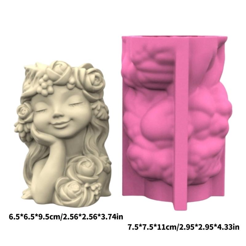 Decorative Silicone Planter Mold Creative Gardening Tool For Handmade Cement Pots Resin Casting And Crafting Projects