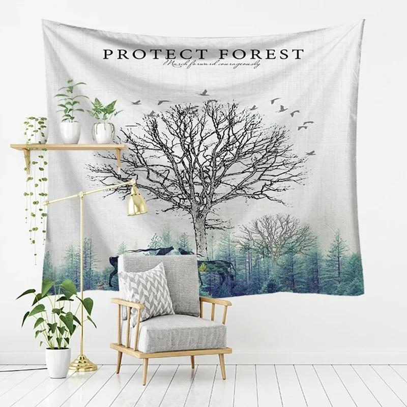 Cartoon Abstract Kitten Pattern Tapestry Home Wall Decoration Tapestry Bedroom Living Room Tapestry