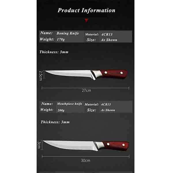 4 szt. Zestawy noży szefa kuchni Rzeźnia ze stali nierdzewnej Nóż do odkostniania Nóż rzeźniczy Ostry nóż do krojenia