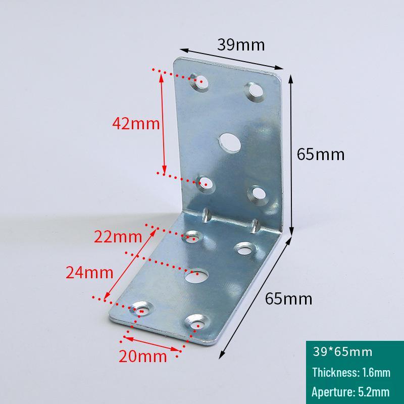 Right-Angle Iron Bracket for Wardrobe, Bed, or Chair Reinforcement
