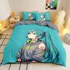 Set Biancheria da Letto Stampa 3D Anime Giapponese Hatsune Miku Kawaii per Ragazze Copripiumino Singolo Twin Full Queen King