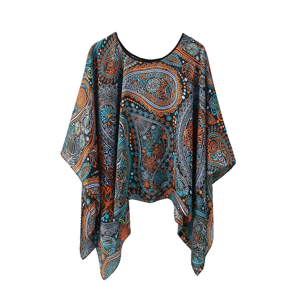 Schals Sommer Strand Sexy Damen Mode Druck Chiffon Kittel Bikini Überwurf Locker Bluse Sonnenschutz Bequem Poncho