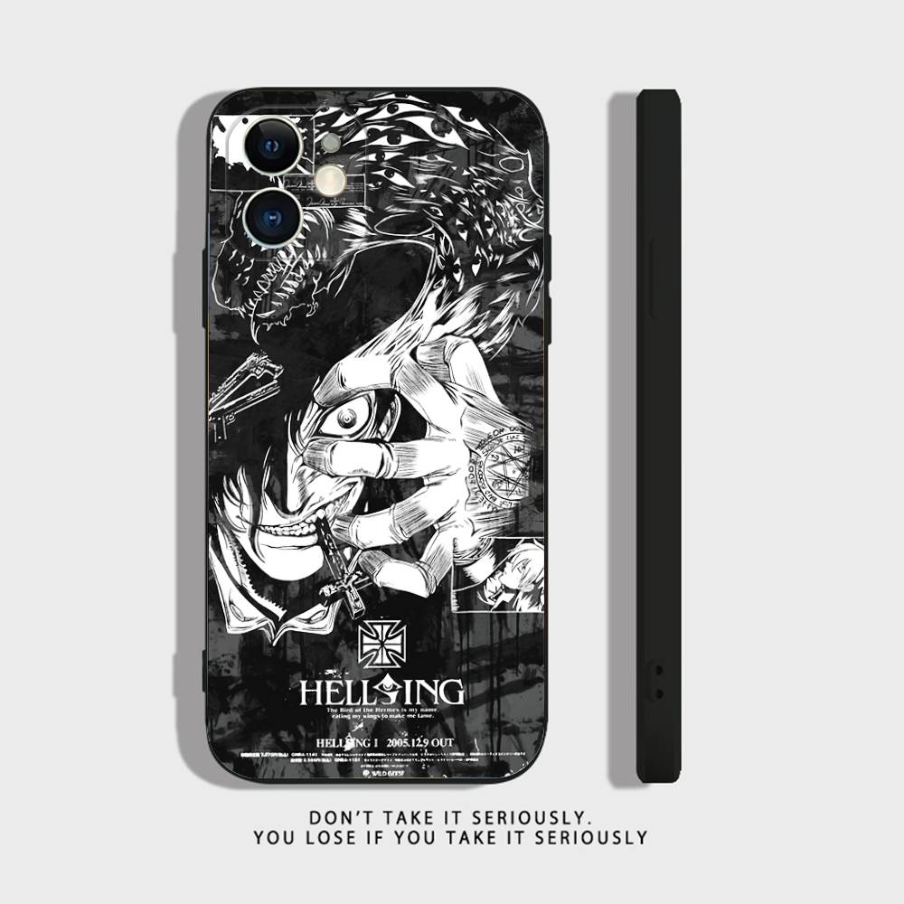 Anime Alucard Hellsing Phone Case For iPhone 16,15,14,13,12,11,Pro,X,XS,Max,XR,Plus,Mini Soft Silicone Black Shockproof