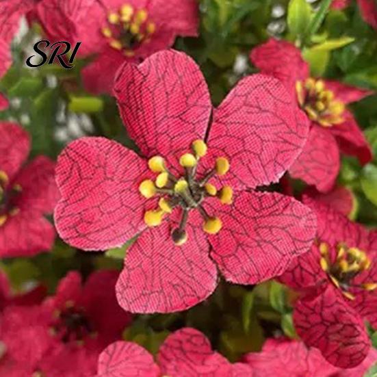 Realistic Fake Flower Stake Artificial Violet Topiary Trees with Spike UV Resistant Faux Shrubs No Watering Shrub Bushes Spring Summer Plants
