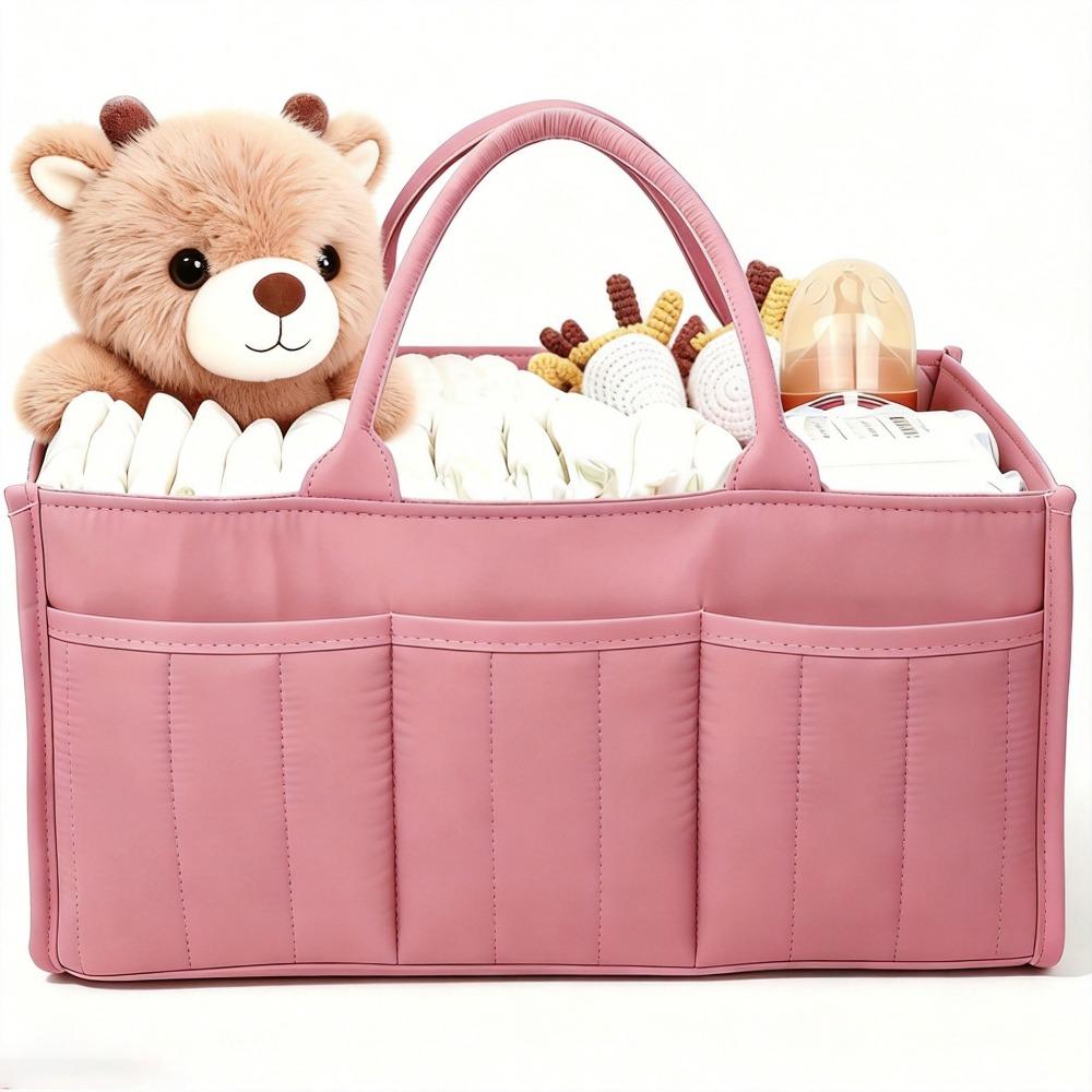 Cesto Portaoggetti Grande Capacità per Nursery Borsa Pannolini Portatile Regalo per Baby Shower