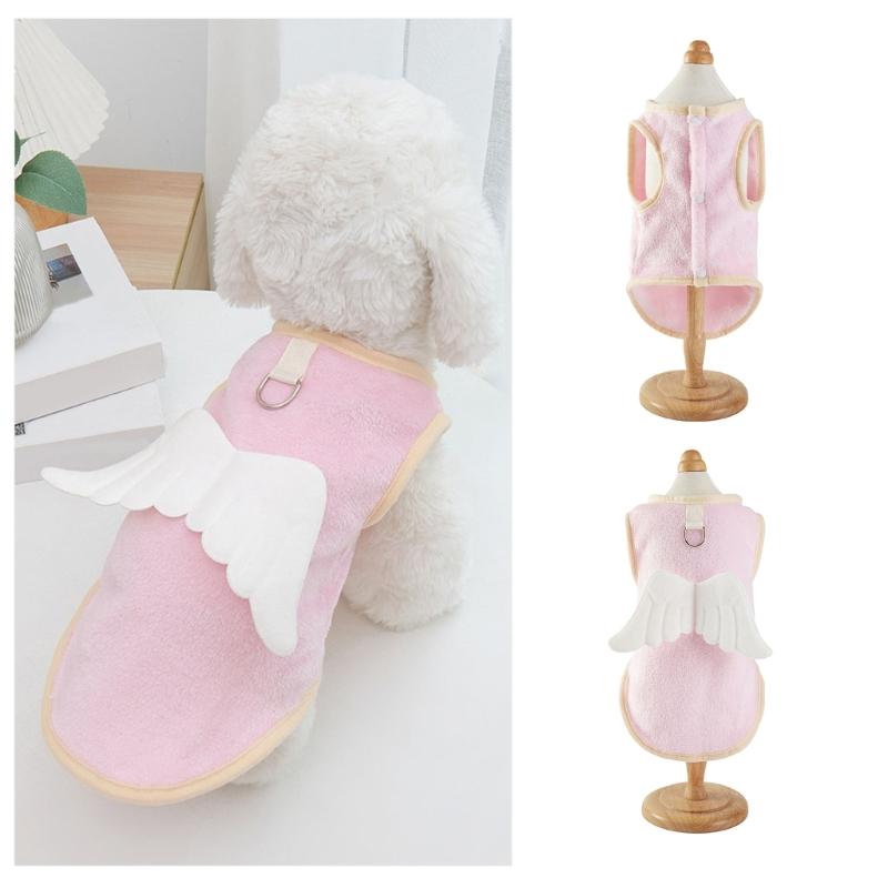 Hundefell Flauschige Einfache Flauschige Weste für Mittlere, Große Hunde Weiche Einfarbige Kleidung Cartoon Flügel Pullover Frühling Pyjama