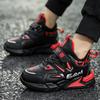 Fashion Children Winter Leather Cotton Shoes Boys Waterproof Warm Running Shoes Kids Outdoor Walking Casual Shoes Tennis Red Black