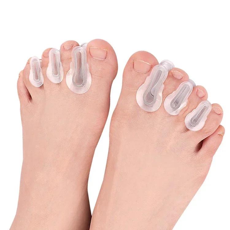 

1 пара Hammer Gel Thumb Foot Care Splitter, корректор косточки большого пальца стопы, силиконовые разделители накладок, ортезы Hallux Valgus, зажимы для пальцев ног прозрачный