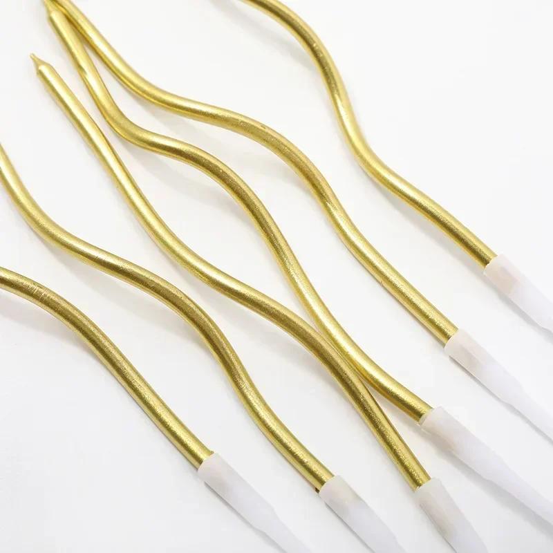 Curved Cake Candles Birthday Baby Shower Gender Reveal Cupcake Decorating Candle Toppers Wedding Party Decorative Supplies