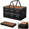Folding Box, Foldable, Stable, 30L Camping Box with Lid, 43 X 30 X 24 Cm, Foldable Trunk Organizer & Picnic Basket, Sturdy PP Storage Box with