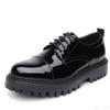 Leather Shoes Men Office Casual High Platform Patent Leather Shoes Male Harajuku Korean Streetwear Vintage Wedding Shoe