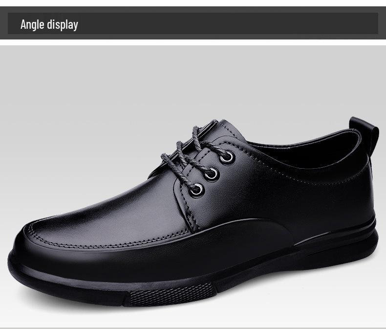 Autumn New Men’s Breathable Leather Loafers - Soft Sole Cowhide Casual Shoes for Middle-Aged Men