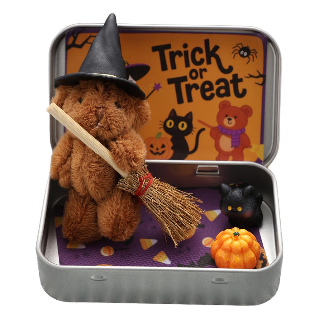 Halloween Surprise Box Portable Candy Bag Filler Surprise Box Mini Halloween Teddy Bear Box for Friends