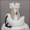 2 Stück/Set Plüsch-Katzenohren Schwanz Flauschiges Fursuit Lolita Stirnband Katzen-Schwanz Cosplay Zubehör Handgefertigt Simulation Tierohren Kopfschmuck