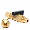 Quick Shut Off Ball Valve 1/8 Inch Ball Valve For AC Cooling Agent Charging Brass Construction Quick Shut Ball Valve