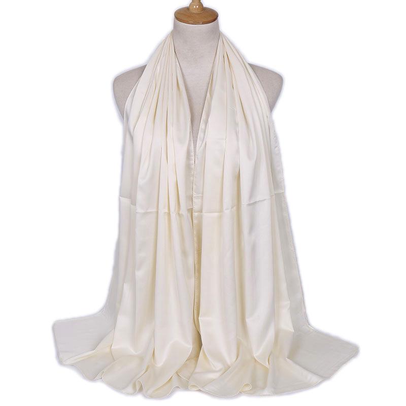 Damen Einfarbig Bandana Imitation Seide Schal Muslim Schal Schal