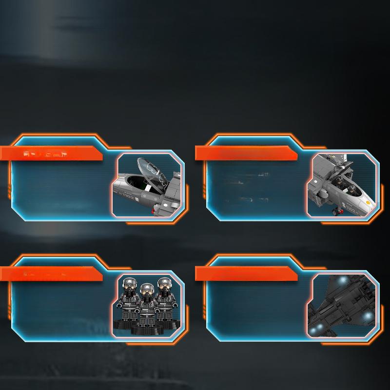 Military Fighter Compatible Boy Educational Puzzle Toy Model Gift