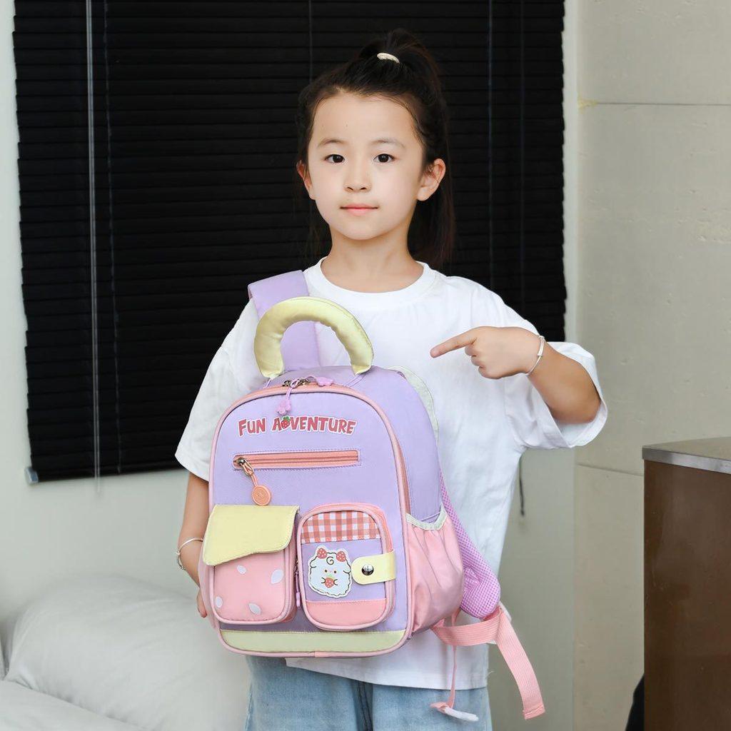 Childrens Double Shoulder School Bag With Cartoon Pattern And Lightweight Design For Toddlers
