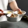 El Tableware, White Exquisite Three-grid Small Dish, Commercial Ceramic Platter, Snack Dish, Cold Dish Arrangement Decoration
