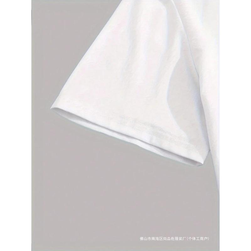 Summer Round Neck Spade A Pattern Printed Top Fashionable Casual Short Sleeved Men's Pure Cotton T-shirts