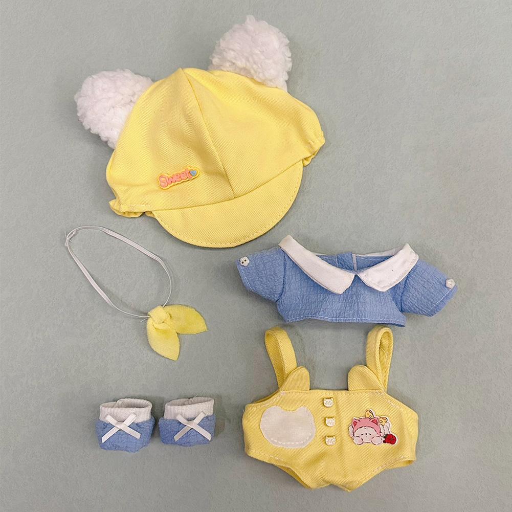 20CM Cotton Doll Rompers Cartoon Plush Doll Replacement Outfit Playing House Accessories Mini Clothes