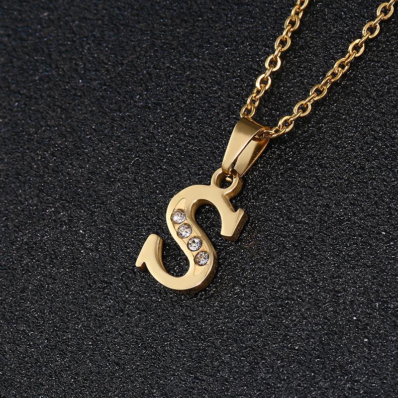 26-Letter Korean Style English Alphabet Pendant Necklace for Women and Besties