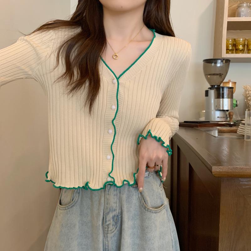Short Sweater Knitwear Spring and Autumn New Female Korean Version Cardigan Coat with A Senior Sense of Top