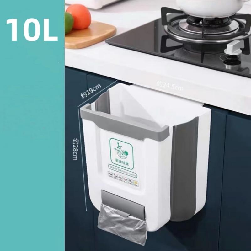 1pcs Hanging Kitchen Folding Trash Can Household Cabinet Hanging Storage Trash Basket Creative Classification Hanging Trash Can
