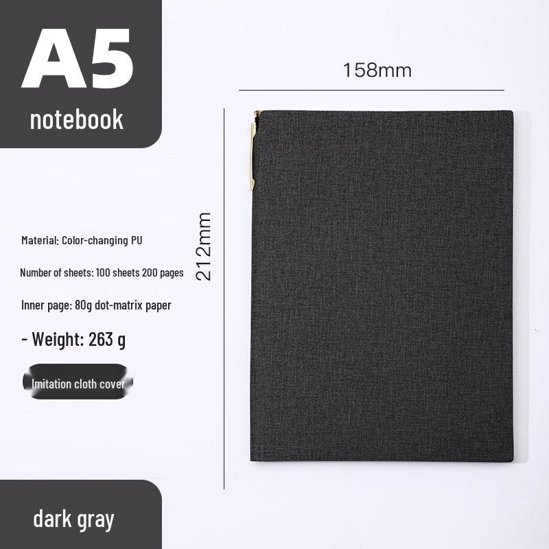 Simple A6 Leather Pocket Notebook with Pen Holder - Ideal for College Students & Business Diaries