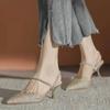 Fashion Women's Shoes Outdoor Pumps Sandals for Woman Footwear Pointed Toe Summer 2024 Thin Heels Rhinestones F H Shoe Asian Size Luxury
