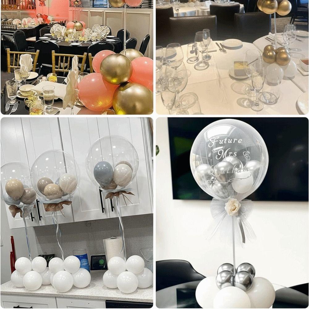 Decoraciones Soporte de Globos Acrílico Transparente Reutilizable Soporte de Globos Acrílico Diseño Compacto Kit de Soporte para Globos Bodas Celebración