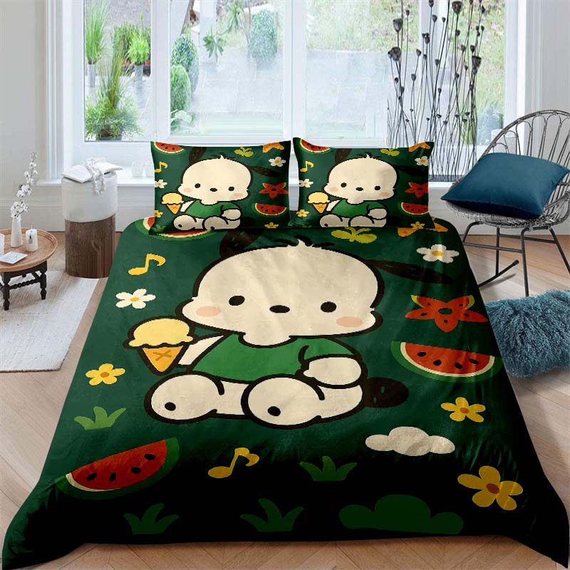 

Pochacco Printed Bedding Set, Duvet Cover 1, Pillowcase 2, Adult and Children s Bedding Set, Luxury Gift 135x200cm
