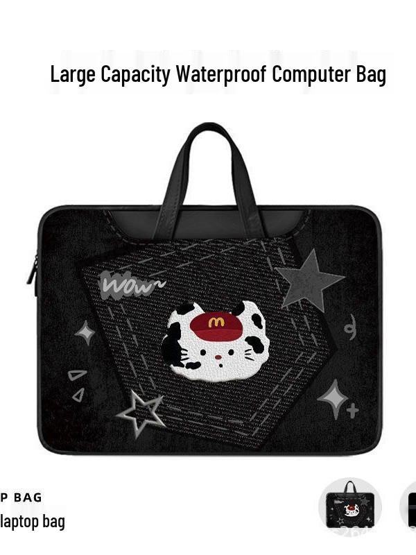 Adorable Cartoon Laptop Bag for Apple, Huawei, Xiaomi, Xiaoxin - Handheld & Shoulder Dual-Use