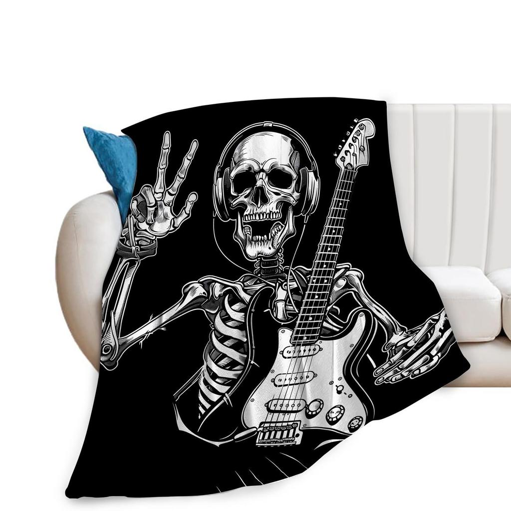 Halloween Fun Skull Dance Plush Blanket All Seasons Suitable for Sofa Bed Office Nap Blanket Cover Blanket