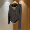 Two Pieces of Korean-style Embroidered Faux Tops with A Casual and Slimming Design for Women In Autumn and Winter